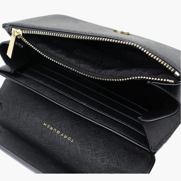 NEW Tory Burch bag crossbody black leather gold-tone hardware 2 straps NWT - Picture 12 of 15